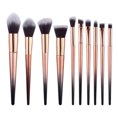 EVAL cone black gold 10 pcs set makeup brush set oem