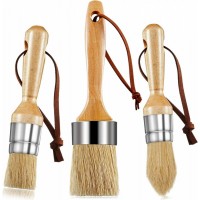 3 Pieces Chalk And Wax Paint Brushes Bristle Stencil Brushes Diy Painting And Waxing Brushes