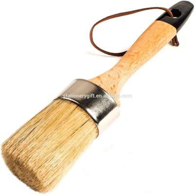 Chalk Paint Wax Brush 100% Natural Bristles Ergonomic Wood Handle