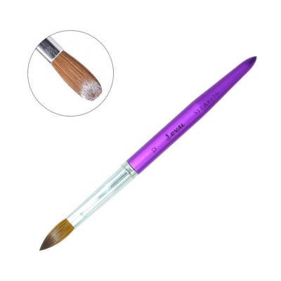 Eval 1PCS 100% Kolinsky Sable Hair Acrylic Nail Brush Professional UV GEL Liquid Powder DIY Nail Drawing Tools # 6 #12