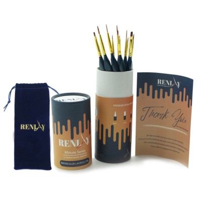 Artist Detail Paint Brushes with Case 12pces for Miniatures, Models, Acrylics, Oil, Tempera, Enamel, and Body Painting