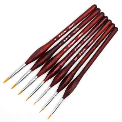 Miniature Paint Brushes 7pcs, Detail Paint Brush Set with Ergonomic Wood Handles, Paint Brush Holder and Travel Bag