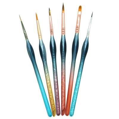 Miniature Paint Brushes 6pcs, Detail Paint Brush Set with Ergonomic Wood Handles, Paint Brush Holder and Travel Bag