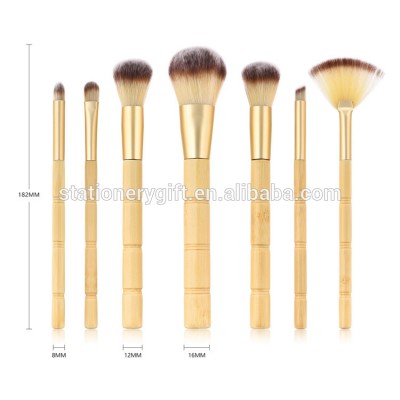 Eval factory stock bamboo handle makeup brush set eco