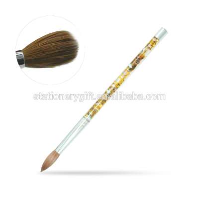 Eval 1pc Kolinsky Sable Acrylic Nail Brush with Liquid Flow Glitter Nail Art Brush for Nail Art Tools 8# 10# 12# 14# 16#18#