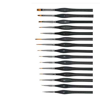 15Pcs Miniature Painting Brushes Iine Detail Paint Brush set Ergonomic triangular birch wood handle paint brushes