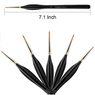 Round Detail Paint brush Liner Paint Brushes Set Triangular Handle for Acrylic Oil Watercolor Face and Nail Art